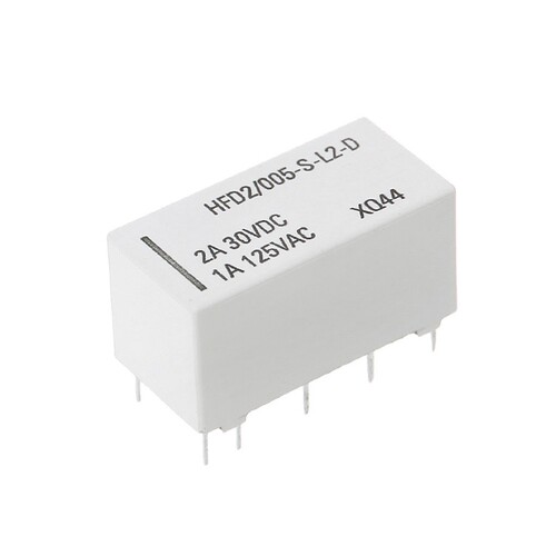 5V Coil Bistable Latching Relay DPDT 2A 30VDC 1A 125VAC HFD2