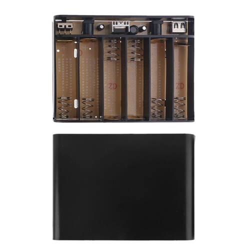 USB DC 12V Output 6x 18650 Batteries UPS  Power Bank for