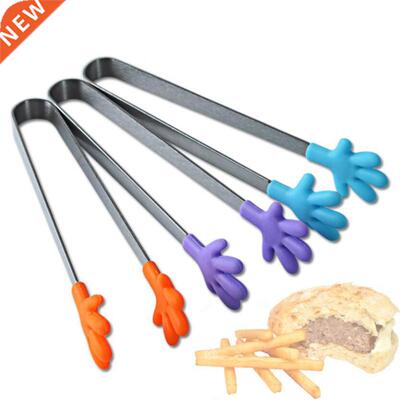 Palm Salad Serving BBQ Tongs Stainless Steel Handle Utensil