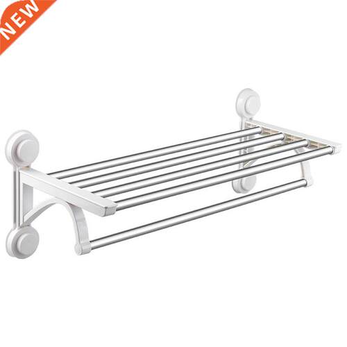 OUSUWO Double Shelves Wall Mount Towel Shelf Punch-Free Towe