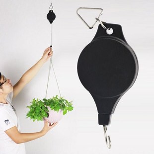 Telescopic Hook Hanging Plant Potted Adjustable Pulley Pull