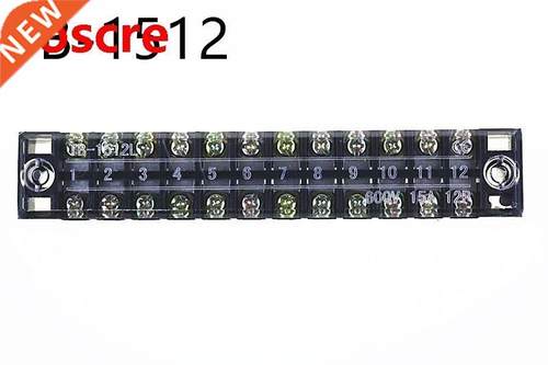 10Pcs TB-1512 600V 15A 12 Positions Barrier Strip Terminal