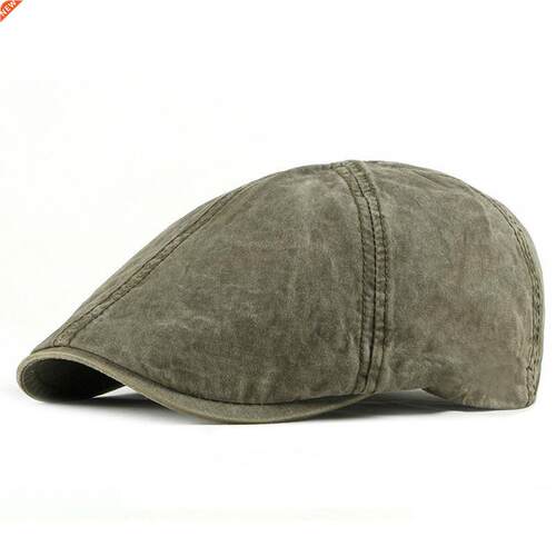 Spring Summer Solid Color Newsboy Caps Men Mesh Cotton Flat