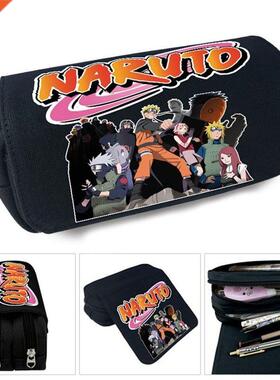 Anime Naruto Pencil Case Canvas Zip Pen Bag Large Capacity
