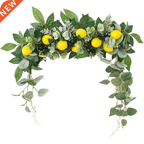 Greenery Swag Artificial Lemon Fruit Swag Front Door Hanging