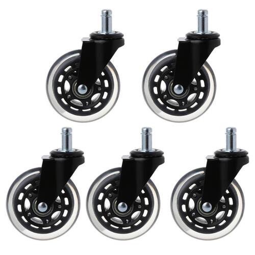 5Pcs 11x22mm Office Chair Wheels Wivel Rubber Caster Wheel S