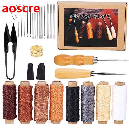 30Pcs Leather Craft Stitching Kit, Leather Repair Tool With