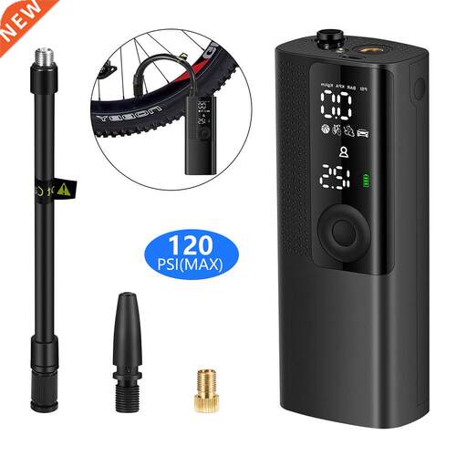 120psi Bike Mini Electric Pump Portable Smart Bicycle Motor