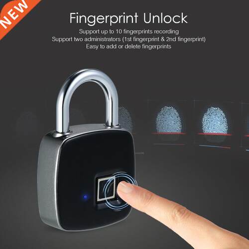 Smart Keyless Fingerprint Lock Security Padlock Box Lock IP6