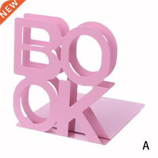 1Pair Bookend School Metal Stand Metal Bookends Bezel Statio