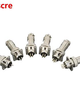 Aviation plug and socket GX12-2/3/4/5/6/7P 12MM square flang