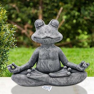 Meditating Zen Buddhism Frog Statue Garden Yoga Figurine Pol