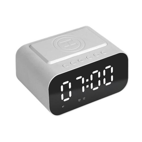 Wireless Charger Alarm Clock Speaker LED Smart Digital Clock