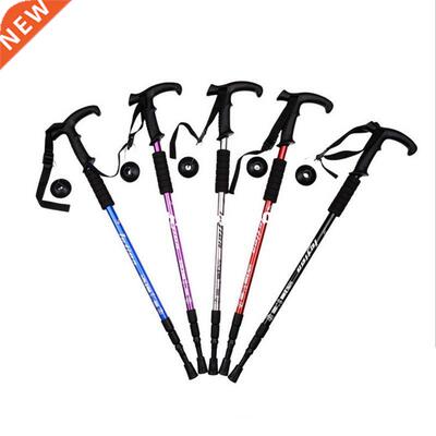 1 Pair Alpenstock Walking Stick Folding Trekking Poles Hikin