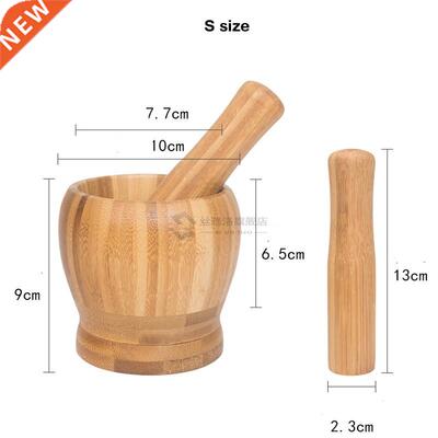 1PC Multifunction Garlic Press Wood Mortar and Pestle Set Ma