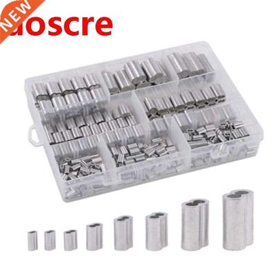 15Pcs 8 Sizes Aluminum Crimping Loop Sleeve Double Barrel F