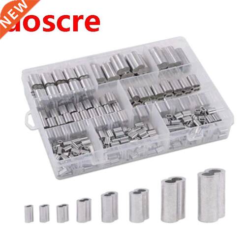 15Pcs 8 Sizes Aluminum Crimping Loop Sleeve Double Barrel F