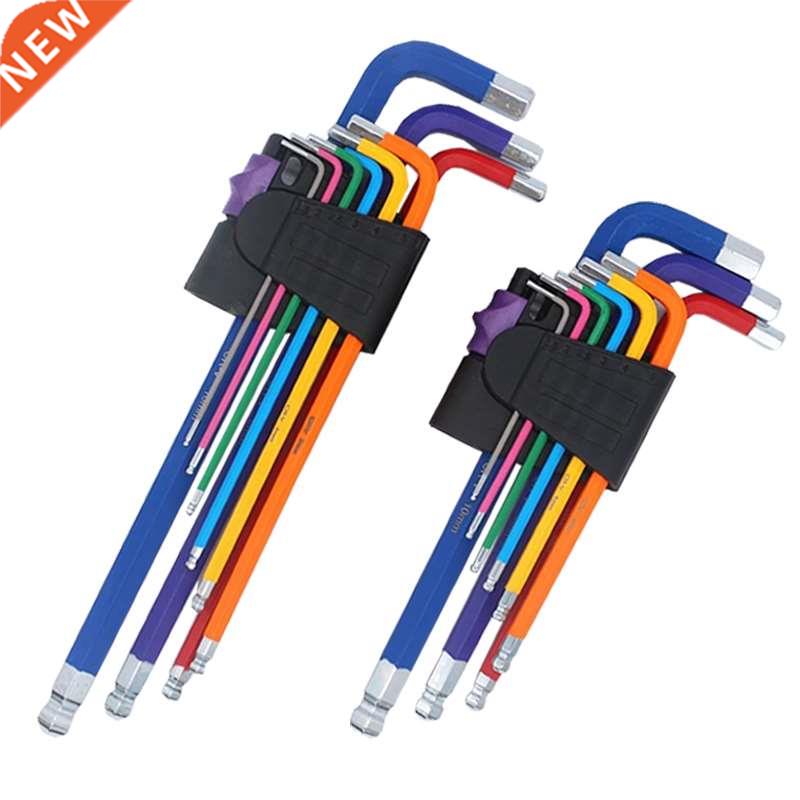 9Pcs 1.5mm-10mm Color Coded Ball-End Hex Allen Key L Wrench