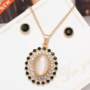 Hesiod Zircon Necklace Earrings Women Jewelry Sets Fashion B