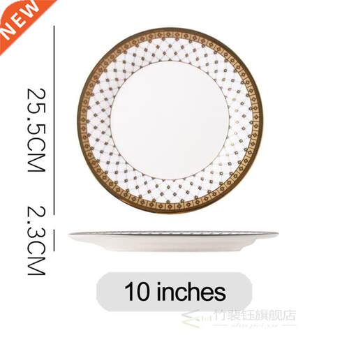 Ceramic gold plate Fruit salad sushi dessert plate christmas
