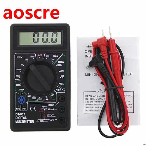 Professional DT832 Digital Multimeter LCD DC AC Voltmeter Am