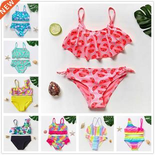 1~14Y Girls Swimsuit Girls swimwear Two pieces Kids Bikini s