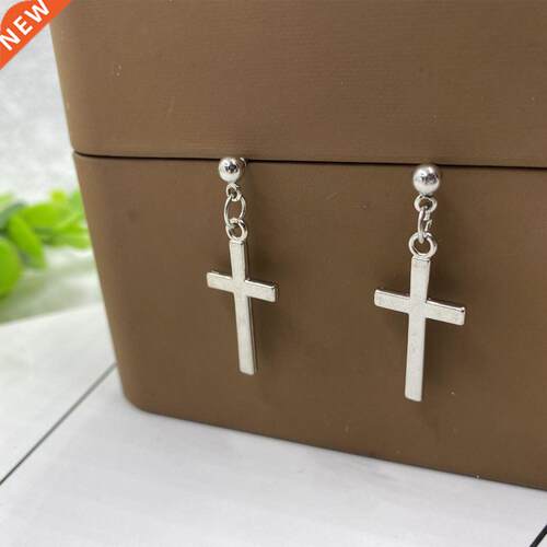 Fashion Cross Pendant Cartilage Drop Dangle Earrings Punk Je