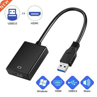 USB 3.0 to HDMI Female Audio Video Adapter Converter Cable f