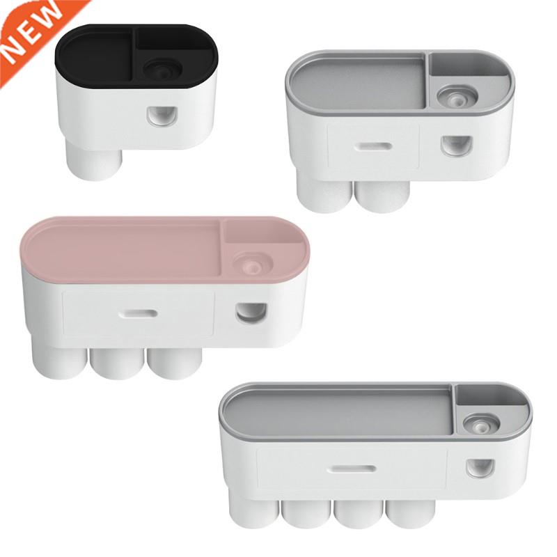 Toothbrush Holder Automatic Toothpaste Squeezer Wall Mounted
