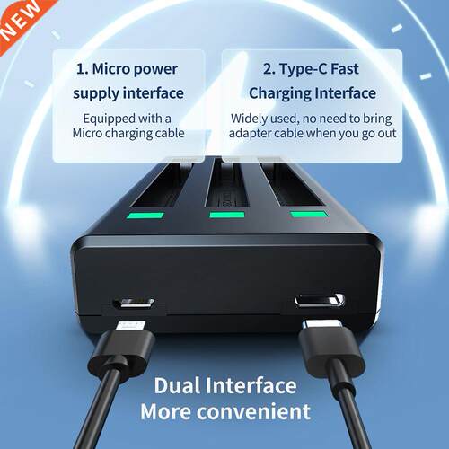 3 Slots USB Type C Charger with LED Indicator for Insta 360