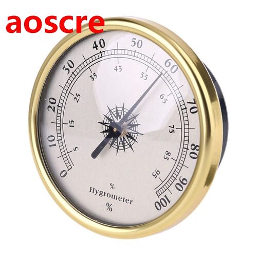 72mm Round Gold Hygrometer Humidity Meter Gauge Ring Surface