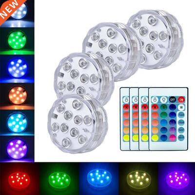 10 Led Remote Controlled Submersible Light Battery Operated