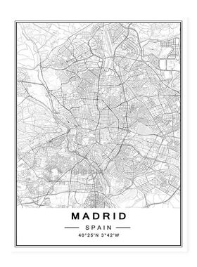 Minimalist Custom Made World City Maps Coordinate Black Whit