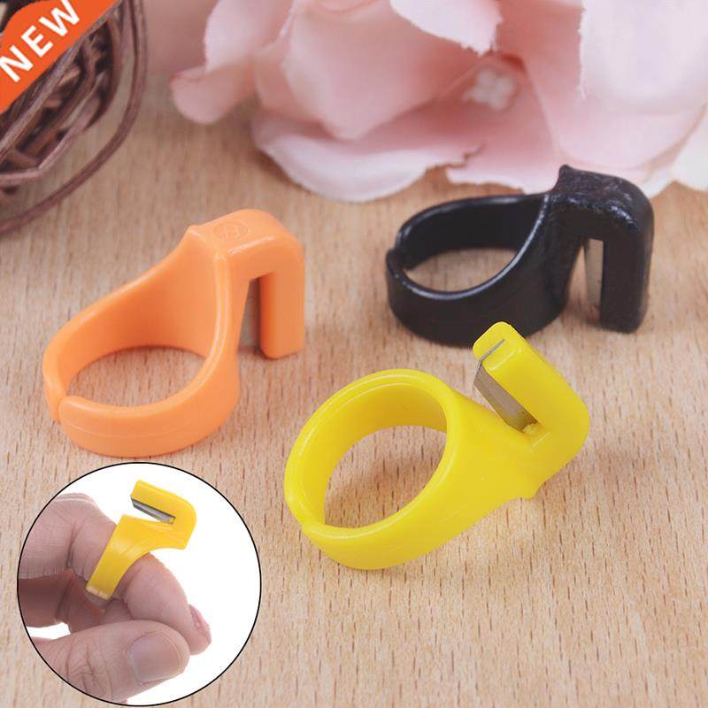 3pcs plastic sewing thimble ring with blade finger thimble t