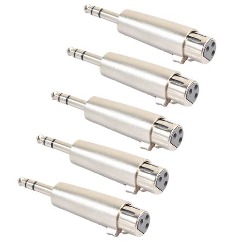 5Pcs XLR 3Pin Female Jack to 1/4