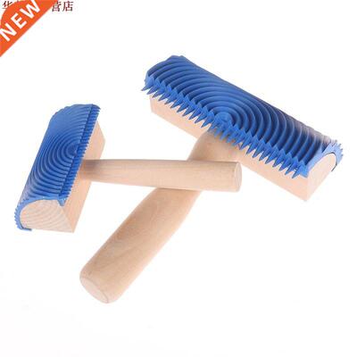 Bleu bois Grain outil manche en bois caoutchouc peinture rou