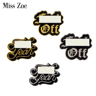 Punk Black Dark Enamel Pins Yeah OFF Brooches Cap Backpack