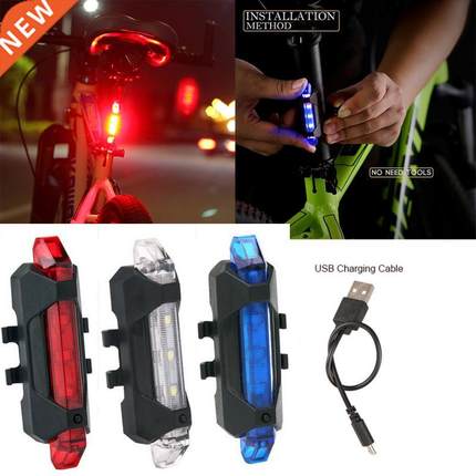 Bicycle Rear LED Light LED Bicycle MTB Tail Light USB Rechar