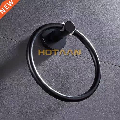 Matte Black Finish Stainless Steel Bathroom Towel Holder Wal