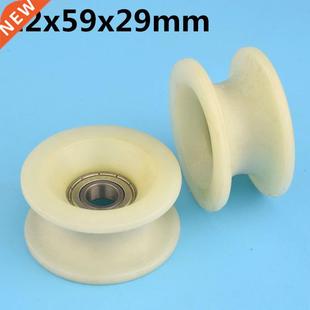 1Pcs 12x59x29 mm U groove Nylon Plastic Wheel With Bearings