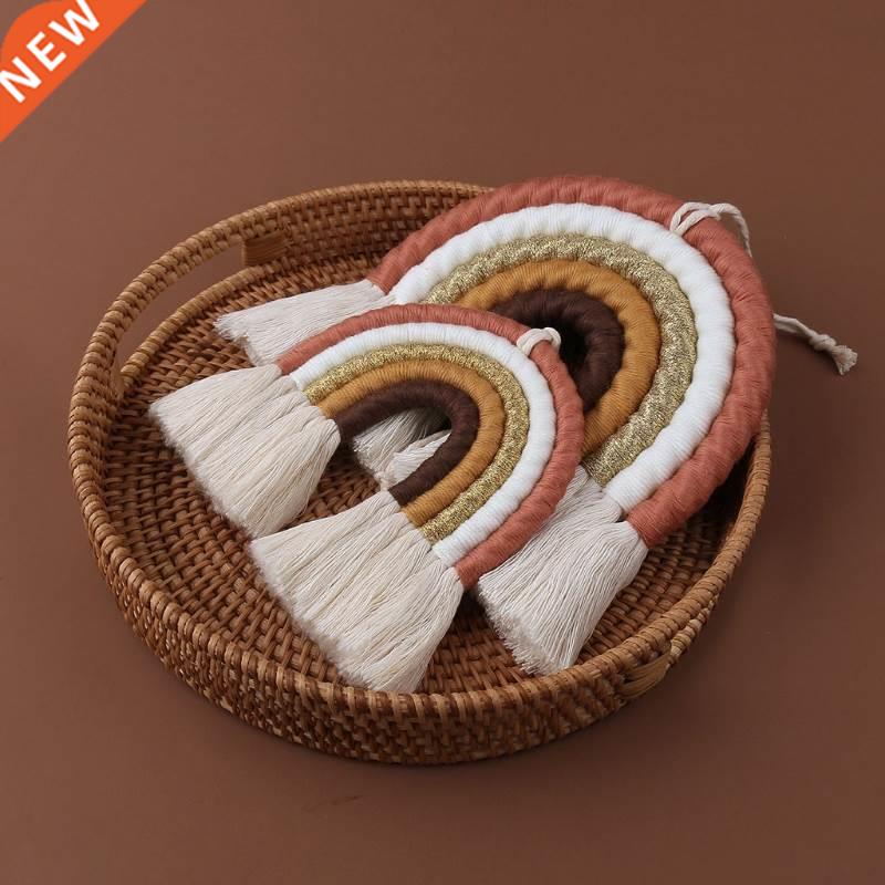 Nordic Hand-woven Macrame Rainbow Tapestry Kids Room Nursery