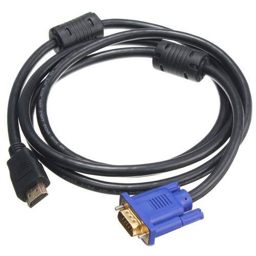 1.8M Blue HDTV HDMI to VGA HD15 Male Adapter Cable Converter