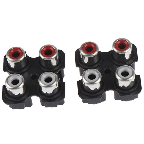 2pcs 4Way 6Pin RCA Female Audio Video Plug AV Concentric Soc
