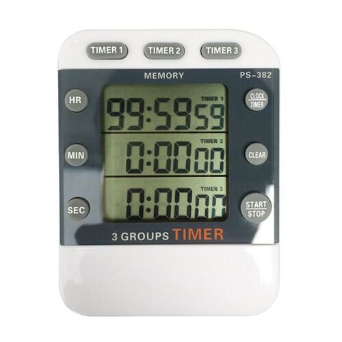 99 Hours 12/24 hour Memory Timer Countdown Reminder 3 Channe
