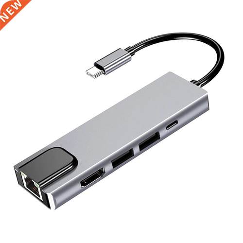 USB Type-C Hub Adapter Dock With 4K HDMI-Compatible PD RJ45