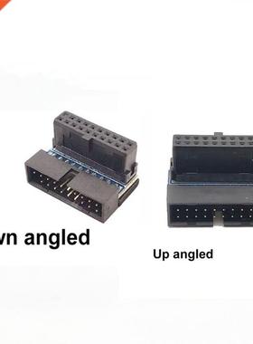USB .0 20pin Male To Female Extension Adapter Angled 90 Deg