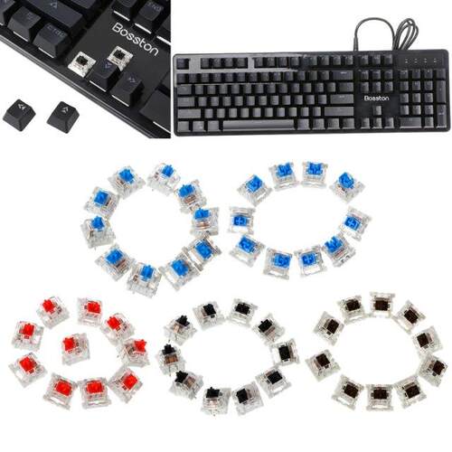 10Pcs 3 Pin Mechanical Keyboard Switch Blue Red Brown Black