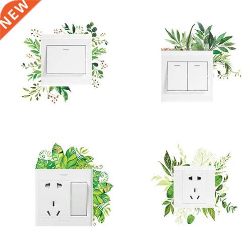 Leaf Green Plant Personality Wall Sticker Light Switch PVC H