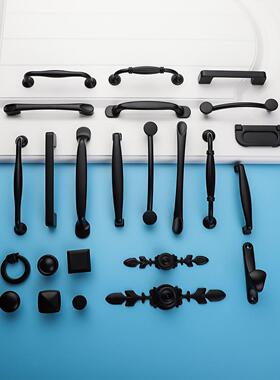 DXS Black Handles for Furniture Cabinet Knobs and Handles Ki