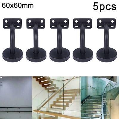 5pcs Stair Rail Suport Black Painted Wall Mount Stair Stainl